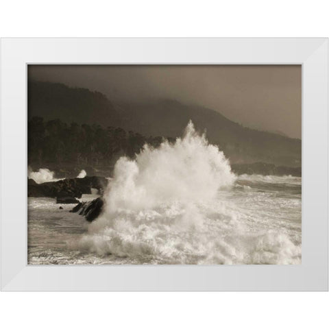 Waves of Passion White Modern Wood Framed Art Print by Geyman, Vitaly