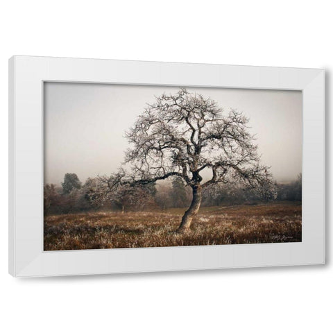 Frosty Tree White Modern Wood Framed Art Print by Geyman, Vitaly