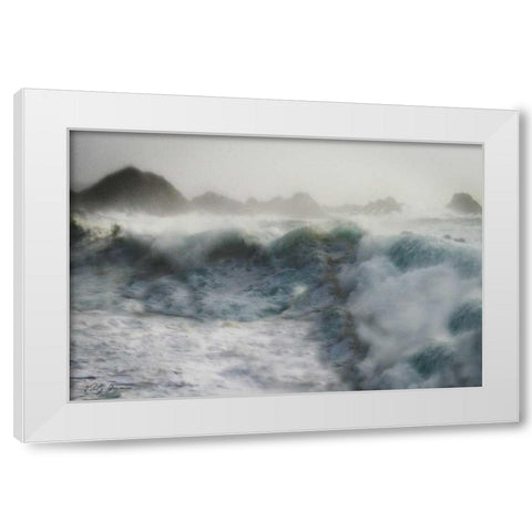 Stormy Blue Ocean White Modern Wood Framed Art Print by Geyman, Vitaly