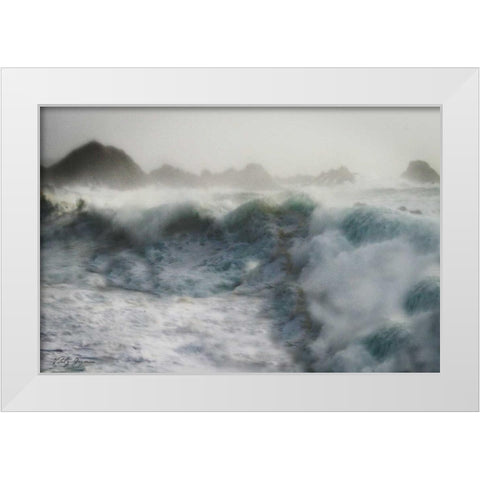 Stormy Blue Ocean White Modern Wood Framed Art Print by Geyman, Vitaly