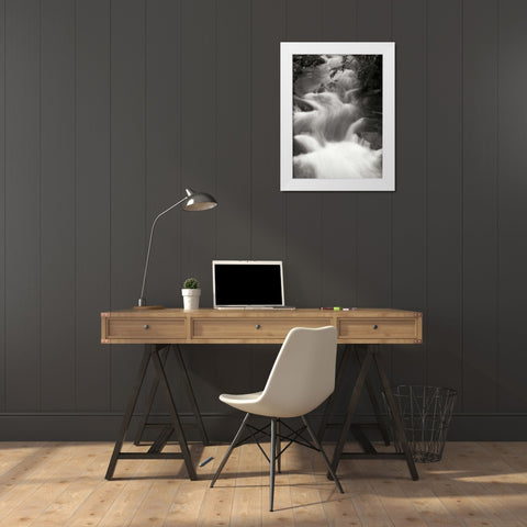 Flowing Waters I White Modern Wood Framed Art Print by Geyman, Vitaly
