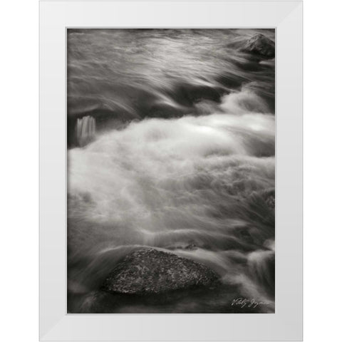 Flowing Waters V White Modern Wood Framed Art Print by Geyman, Vitaly