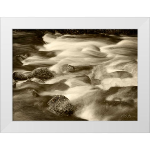 Sepia Waters V White Modern Wood Framed Art Print by Geyman, Vitaly