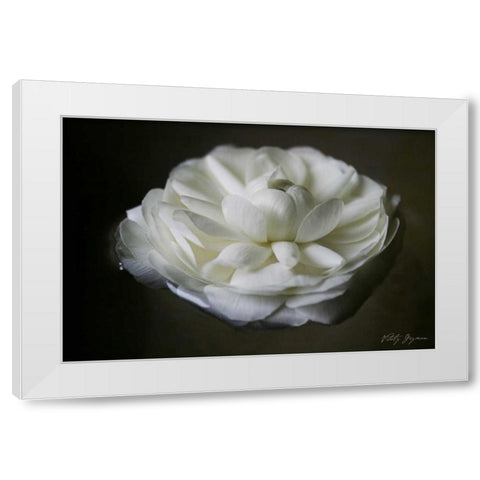 Floating Renunculus White Modern Wood Framed Art Print by Geyman, Vitaly
