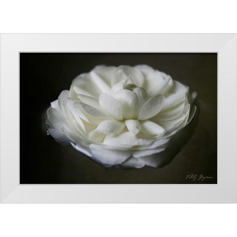 Floating Renunculus White Modern Wood Framed Art Print by Geyman, Vitaly