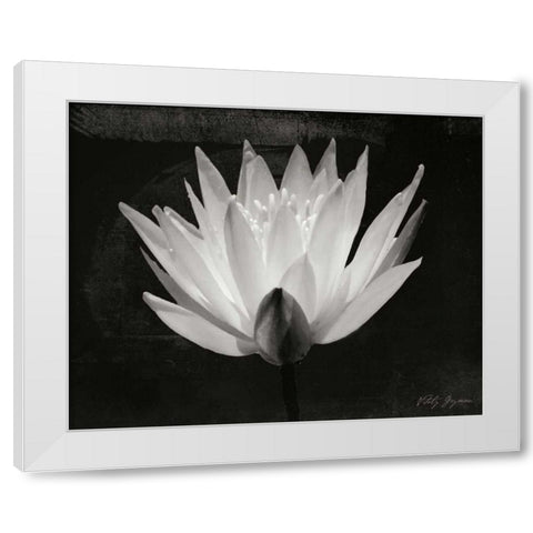 Glowing Lotus I White Modern Wood Framed Art Print by Geyman, Vitaly