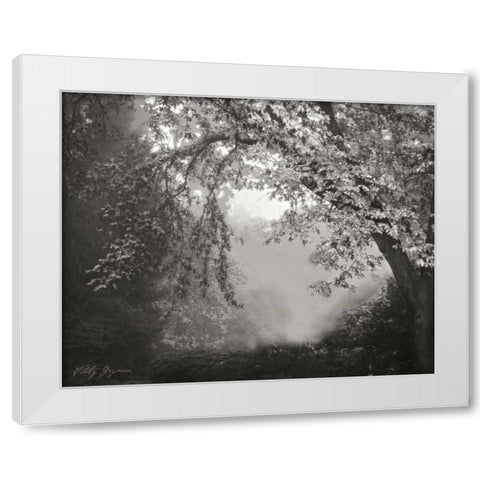 Misty Arch Tree BandW White Modern Wood Framed Art Print by Geyman, Vitaly