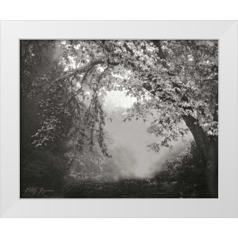 Misty Arch Tree BandW White Modern Wood Framed Art Print by Geyman, Vitaly