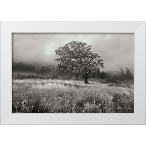 Field of Gold BandW White Modern Wood Framed Art Print by Geyman, Vitaly