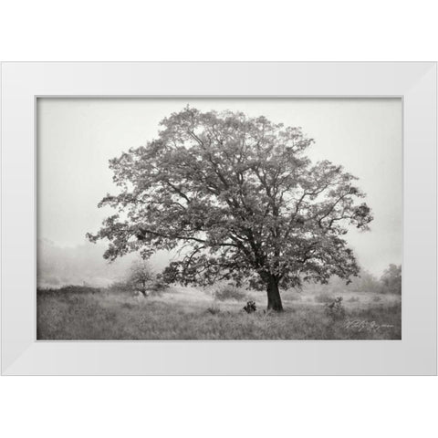 Burning Oak V BandW White Modern Wood Framed Art Print by Geyman, Vitaly