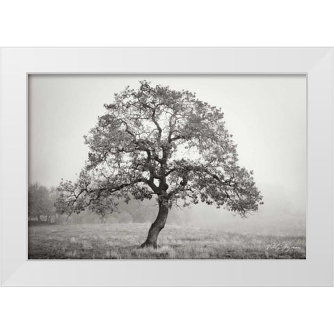Burning Oak III BandW White Modern Wood Framed Art Print by Geyman, Vitaly