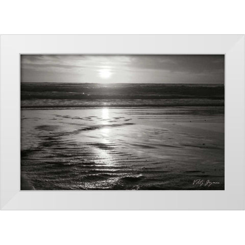Golden Sunset II BandW White Modern Wood Framed Art Print by Geyman, Vitaly