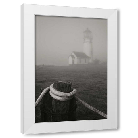 Misty Lighthouse I White Modern Wood Framed Art Print by Geyman, Vitaly