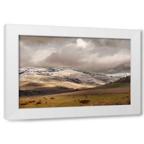 Mountain Serenity I White Modern Wood Framed Art Print by Geyman, Vitaly