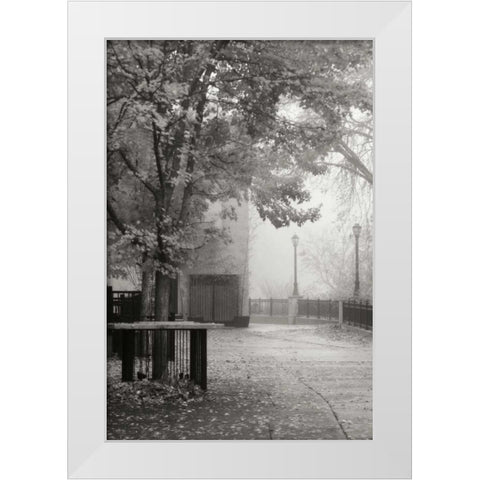Fall Plaza IV BandW White Modern Wood Framed Art Print by Geyman, Vitaly
