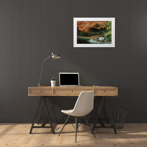 Autumn Trio II White Modern Wood Framed Art Print by Geyman, Vitaly