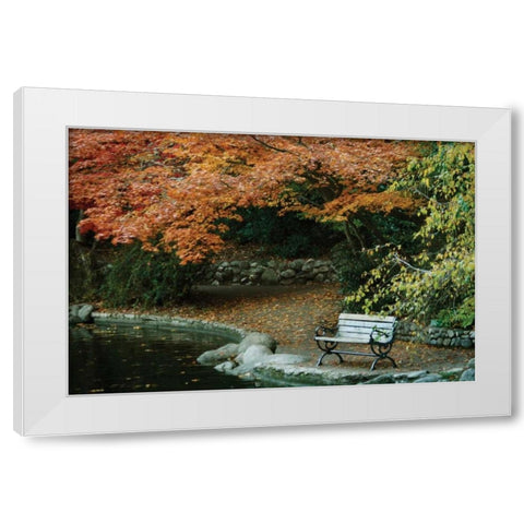 Autumn Trio II White Modern Wood Framed Art Print by Geyman, Vitaly