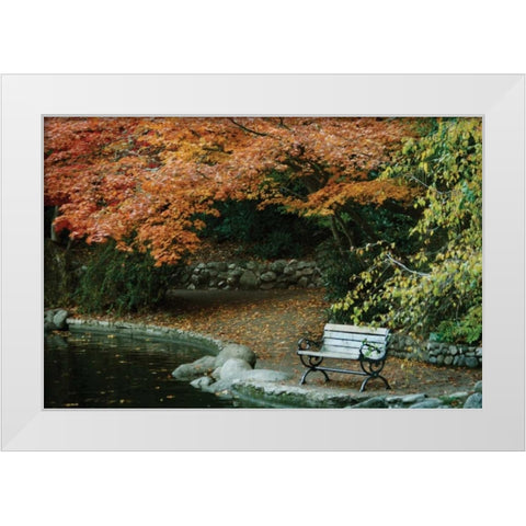 Autumn Trio II White Modern Wood Framed Art Print by Geyman, Vitaly