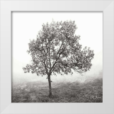 Burning Oak BW VI White Modern Wood Framed Art Print by Vitaly, Geyman