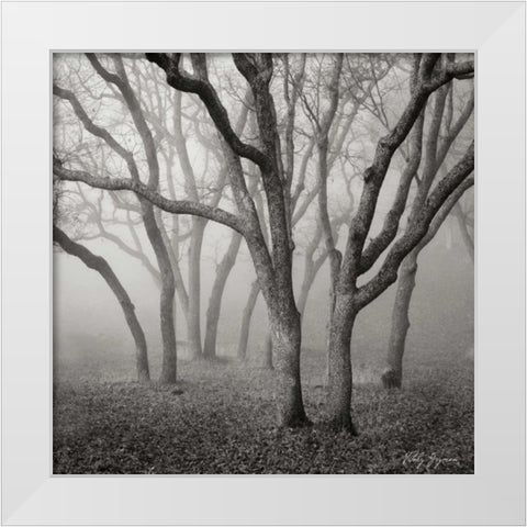Misty Dance Sq White Modern Wood Framed Art Print by Vitaly, Geyman