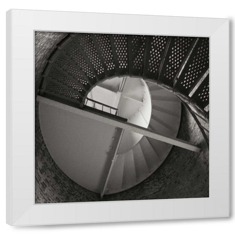 Lighthouse Stairs III White Modern Wood Framed Art Print by Vitaly, Geyman