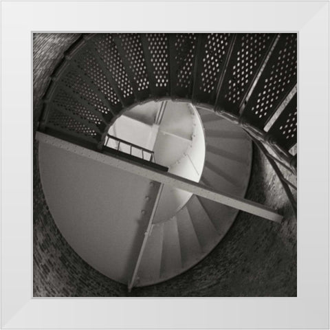 Lighthouse Stairs III White Modern Wood Framed Art Print by Vitaly, Geyman