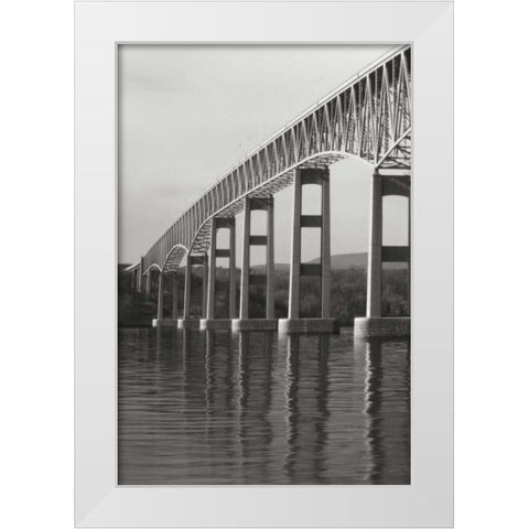 Hudson Bridge I White Modern Wood Framed Art Print by Vitaly, Geyman