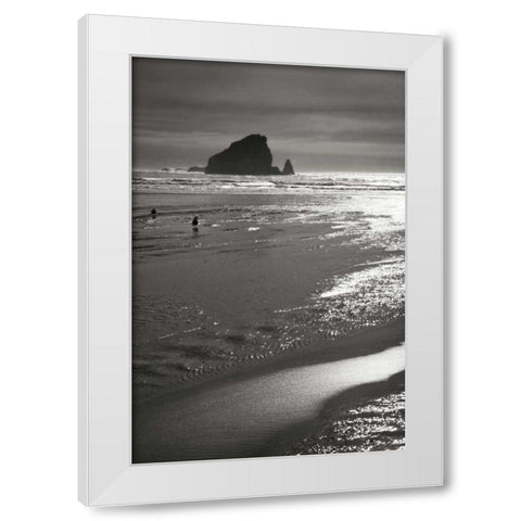 Seashore Serenity II BW White Modern Wood Framed Art Print by Geyman, Vitaly