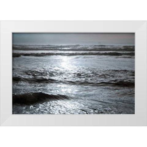 Golden Ocean I White Modern Wood Framed Art Print by Geyman, Vitaly