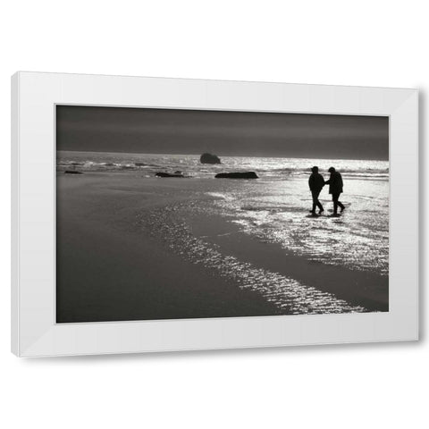 Sunset for Two White Modern Wood Framed Art Print by Geyman, Vitaly