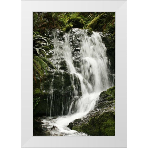 Waterfall I White Modern Wood Framed Art Print by Geyman, Vitaly