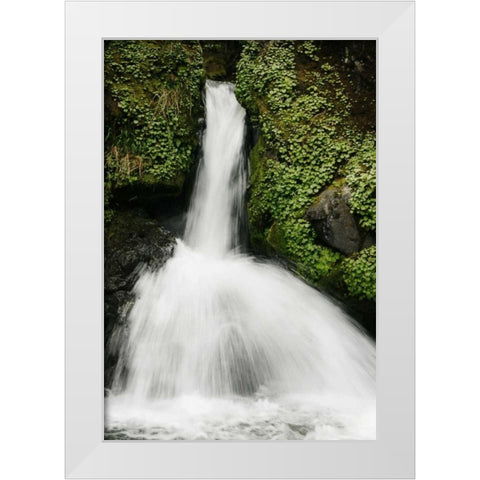 Waterfall II White Modern Wood Framed Art Print by Geyman, Vitaly