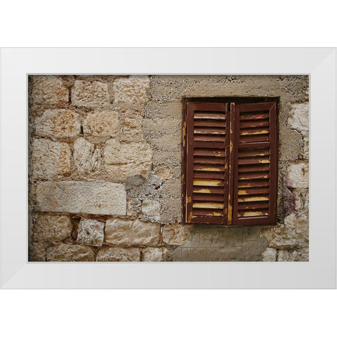 Croatia Window I White Modern Wood Framed Art Print by Geyman, Vitaly