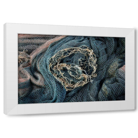 Fish Net Mystery I White Modern Wood Framed Art Print by Geyman, Vitaly