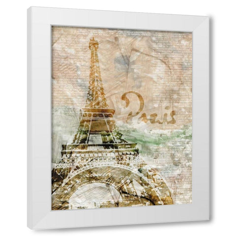 Sepia Paris White Modern Wood Framed Art Print by Roberto, LuAnn