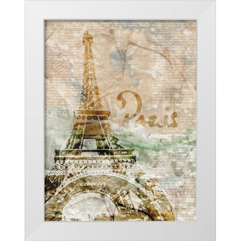 Sepia Paris White Modern Wood Framed Art Print by Roberto, LuAnn