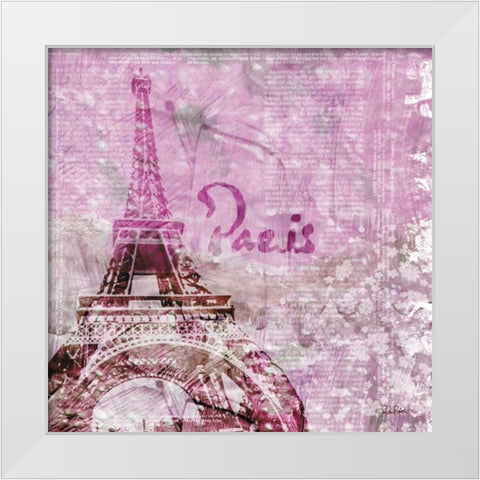 Lavender Paris White Modern Wood Framed Art Print by Roberto, LuAnn