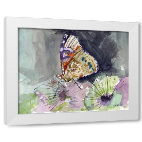Watercolor Butterfly III White Modern Wood Framed Art Print by Roberto, LuAnn