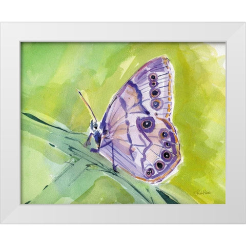 Watercolor Butterfly IV White Modern Wood Framed Art Print by Roberto, LuAnn