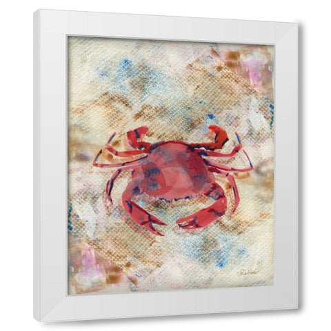 Red Crab White Modern Wood Framed Art Print by Roberto, LuAnn