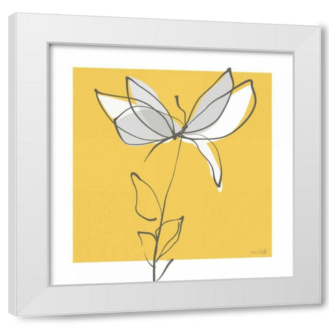 Yellow and Gray I White Modern Wood Framed Art Print by Ruff, Kris