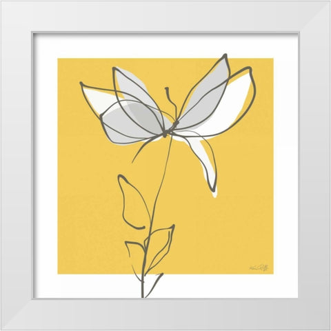 Yellow and Gray I White Modern Wood Framed Art Print by Ruff, Kris