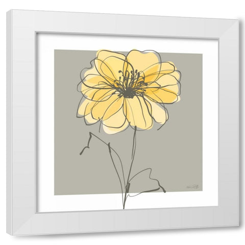 Yellow and Gray II White Modern Wood Framed Art Print by Ruff, Kris