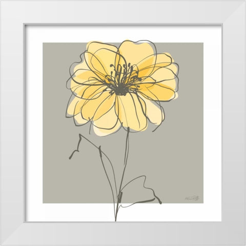 Yellow and Gray II White Modern Wood Framed Art Print by Ruff, Kris