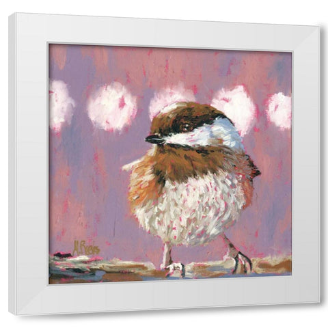 Hellow Chickadee White Modern Wood Framed Art Print by Reeves, Molly