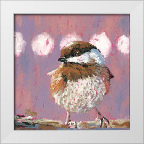 Hellow Chickadee White Modern Wood Framed Art Print by Reeves, Molly