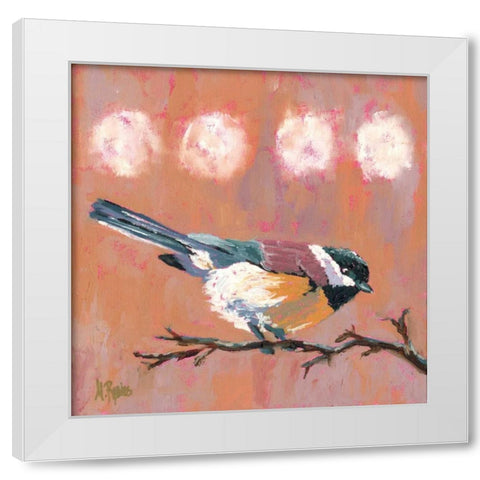 Delight Chickadee White Modern Wood Framed Art Print by Reeves, Molly