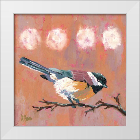 Delight Chickadee White Modern Wood Framed Art Print by Reeves, Molly