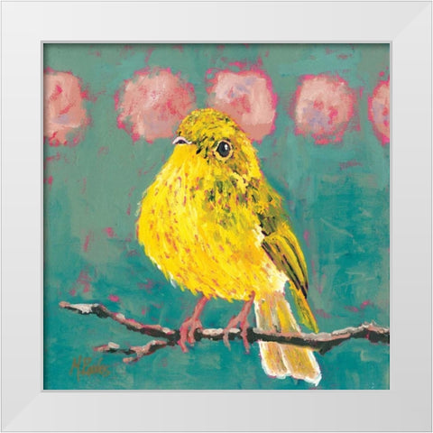 Citrine Fly Catcher White Modern Wood Framed Art Print by Reeves, Molly