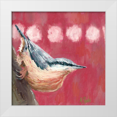 Hope Nuthatch White Modern Wood Framed Art Print by Reeves, Molly